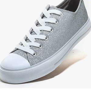 Women's low top glitter tennis shoes